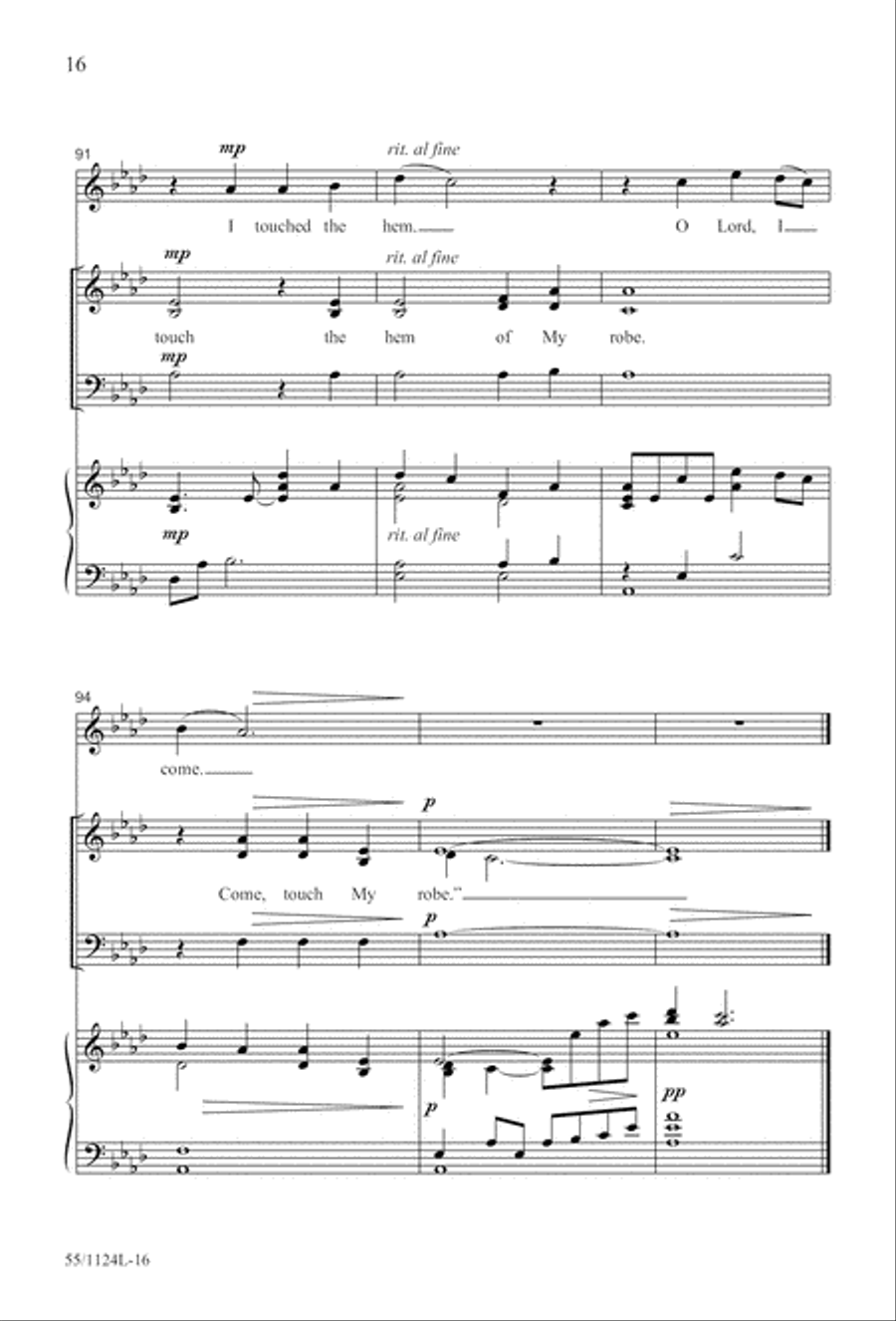 Come, Touch the Robe (Digital Download) 3-Part scores gallery preview page 16