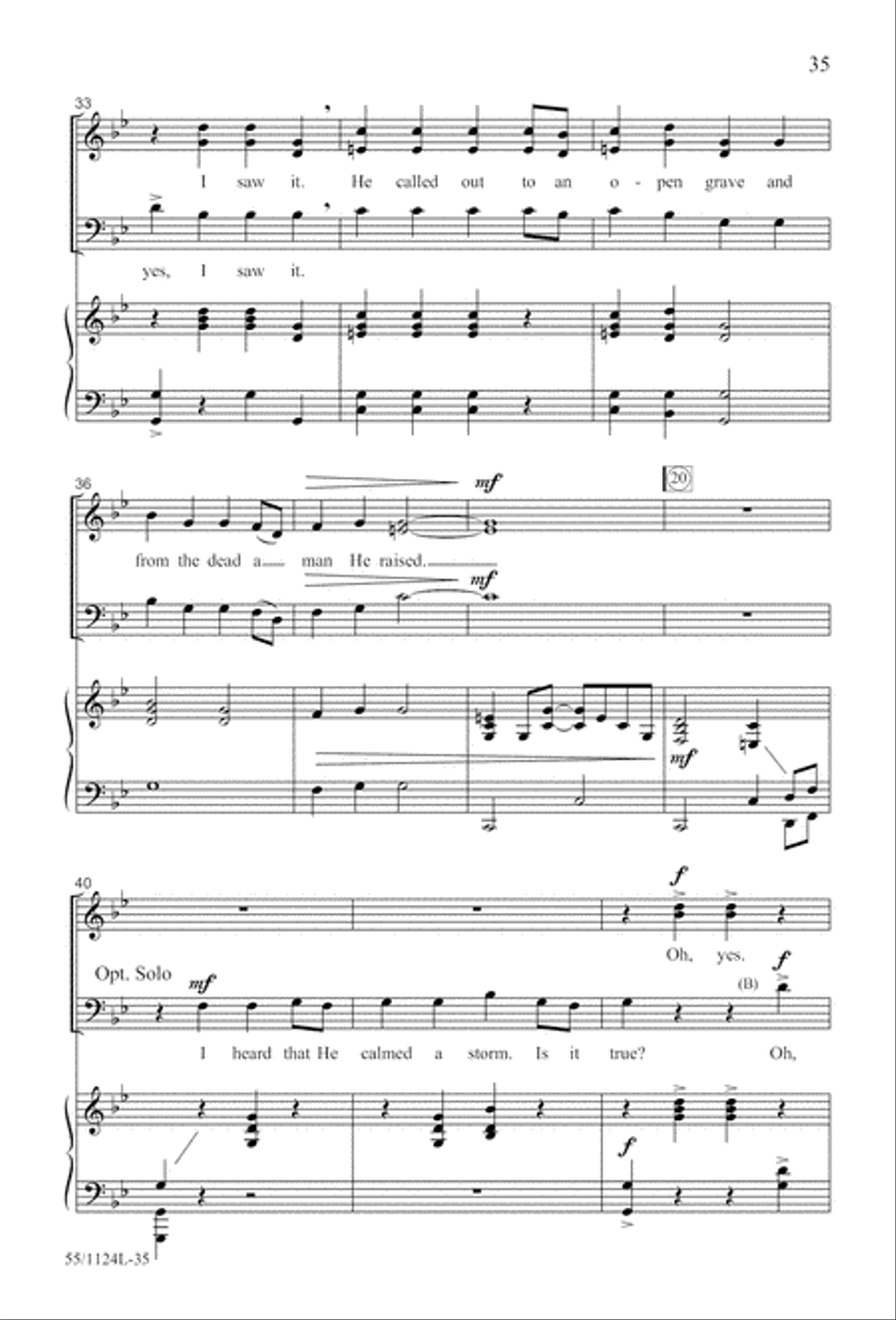 Come, Touch the Robe (Digital Download) 3-Part scores gallery preview page 35