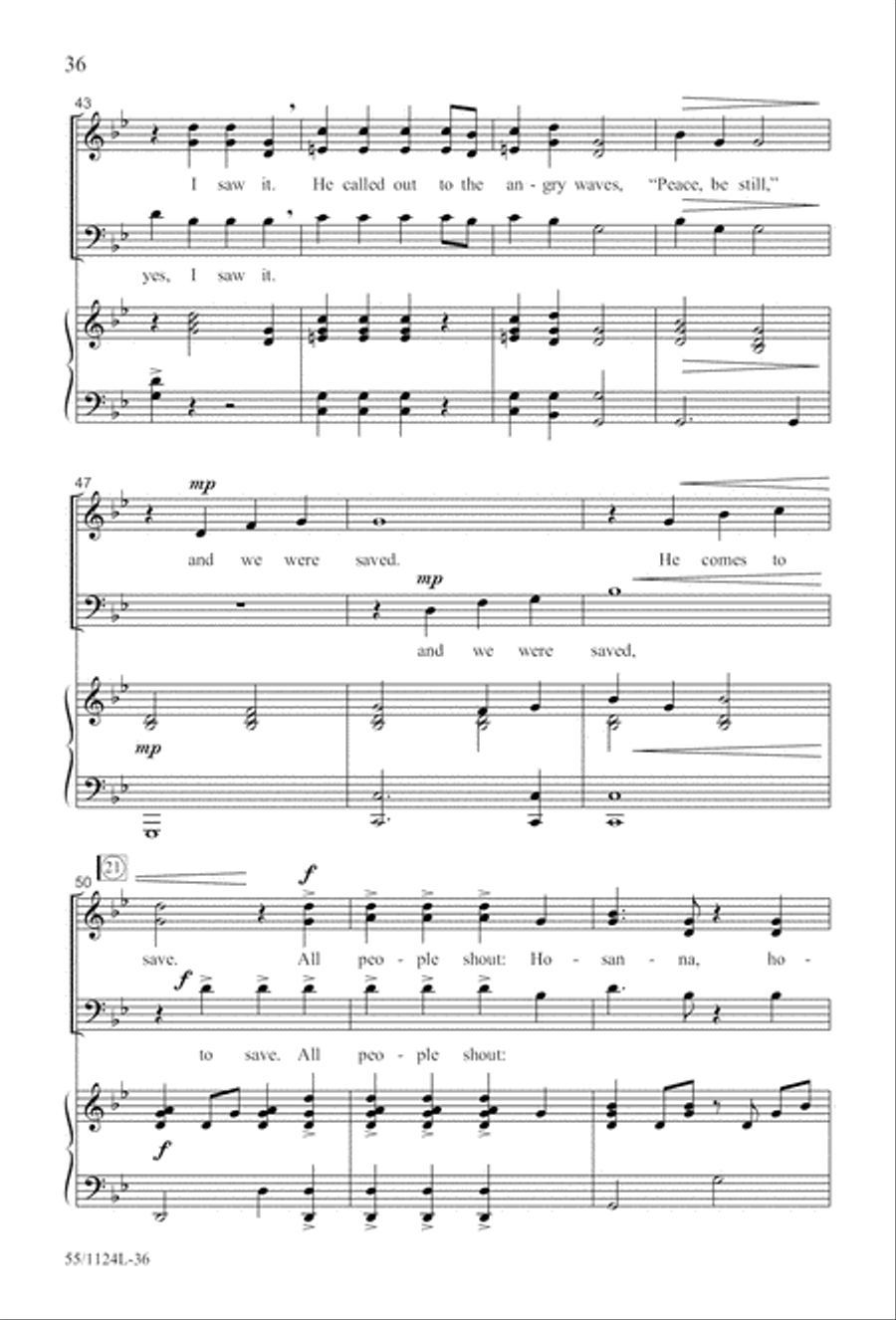 Come, Touch the Robe (Digital Download) 3-Part scores gallery preview page 36