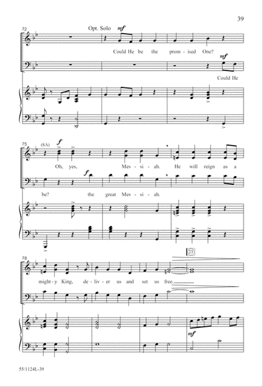 Come, Touch the Robe (Digital Download) 3-Part scores gallery preview page 39