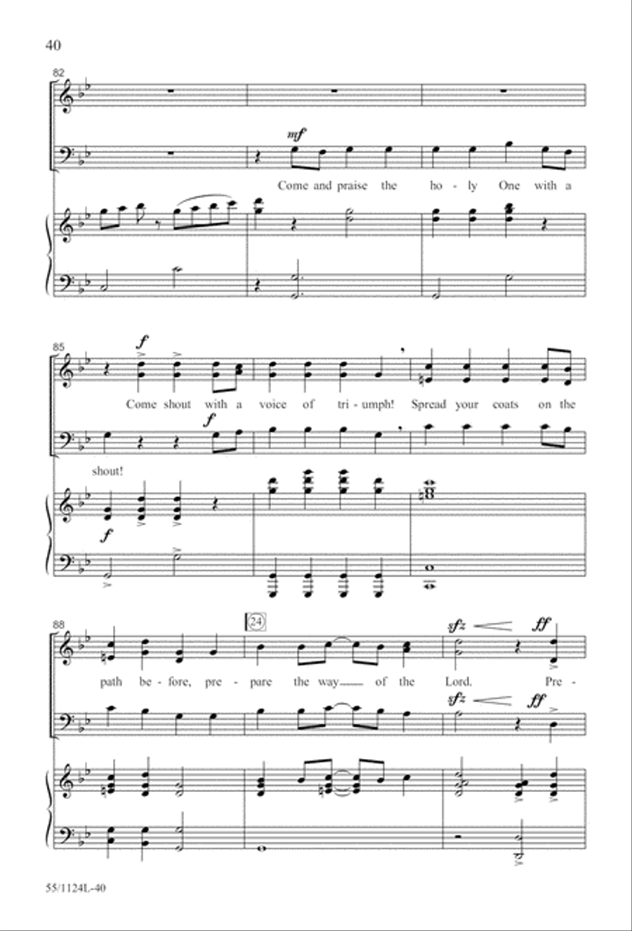 Come, Touch the Robe (Digital Download) 3-Part scores gallery preview page 40