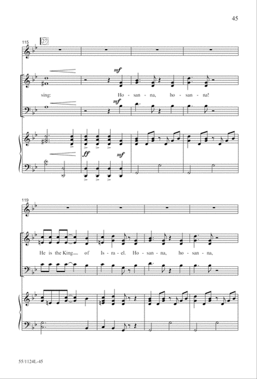 Come, Touch the Robe (Digital Download) 3-Part scores gallery preview page 45