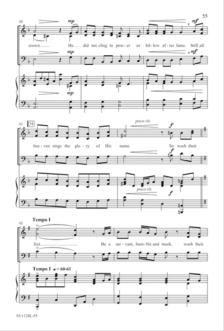 Come, Touch the Robe (Digital Download) 3-Part scores gallery preview page 55