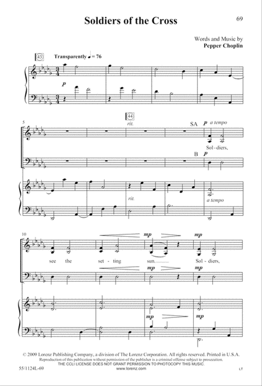 Come, Touch the Robe (Digital Download) 3-Part scores gallery preview page 69