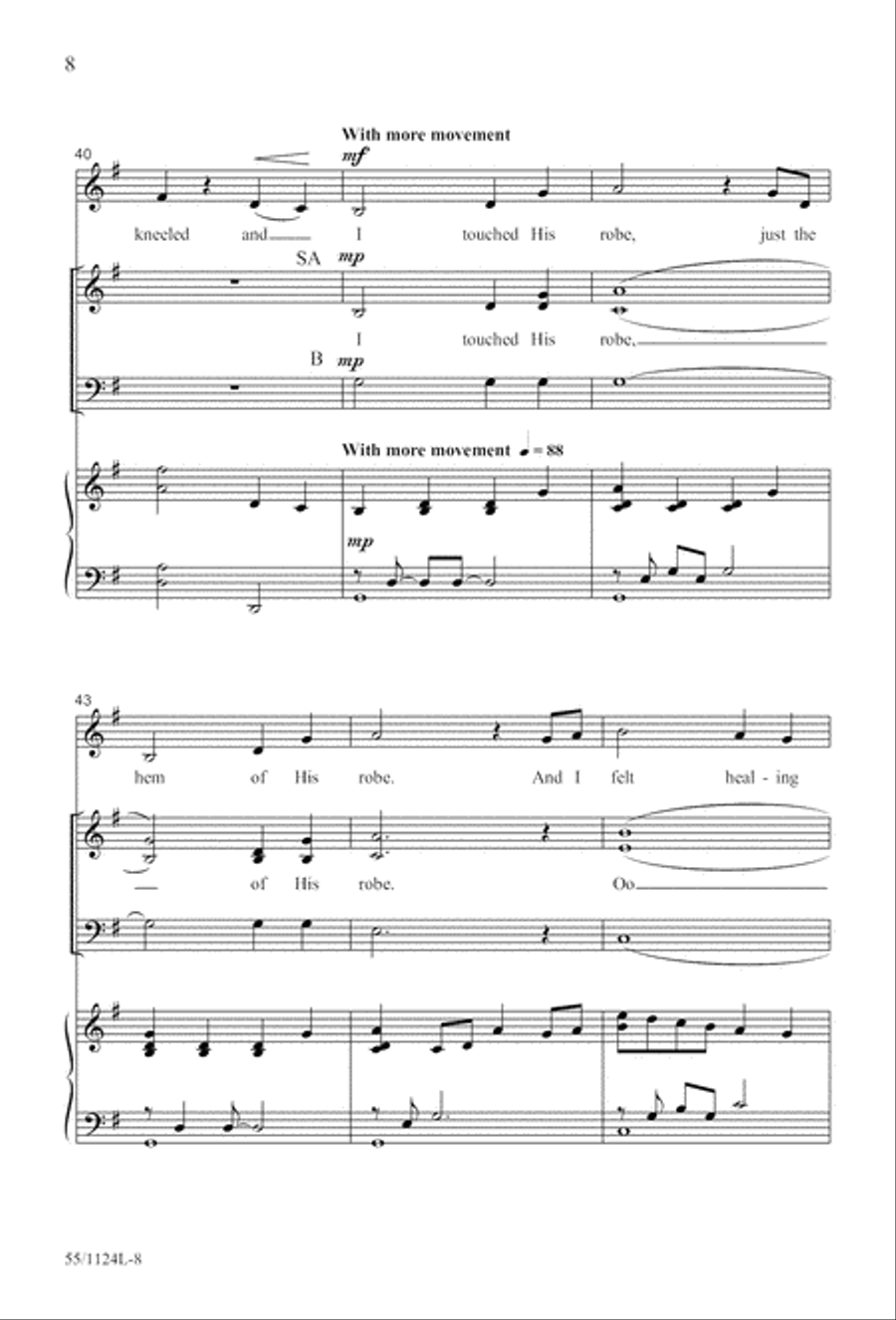 Come, Touch the Robe (Digital Download) 3-Part scores gallery preview page 8