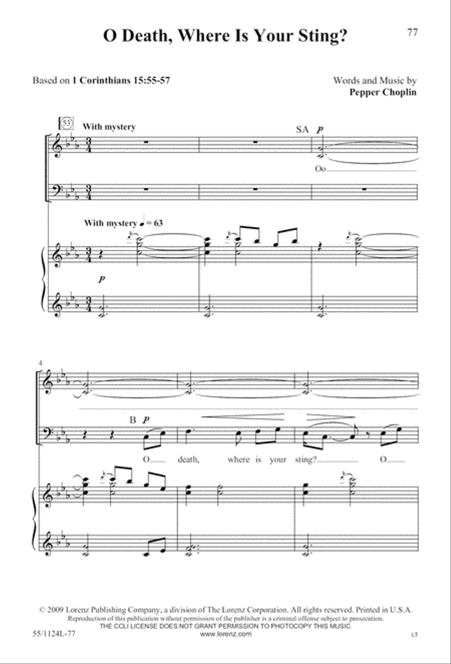 Come, Touch the Robe (Digital Download) 3-Part scores gallery preview page 77