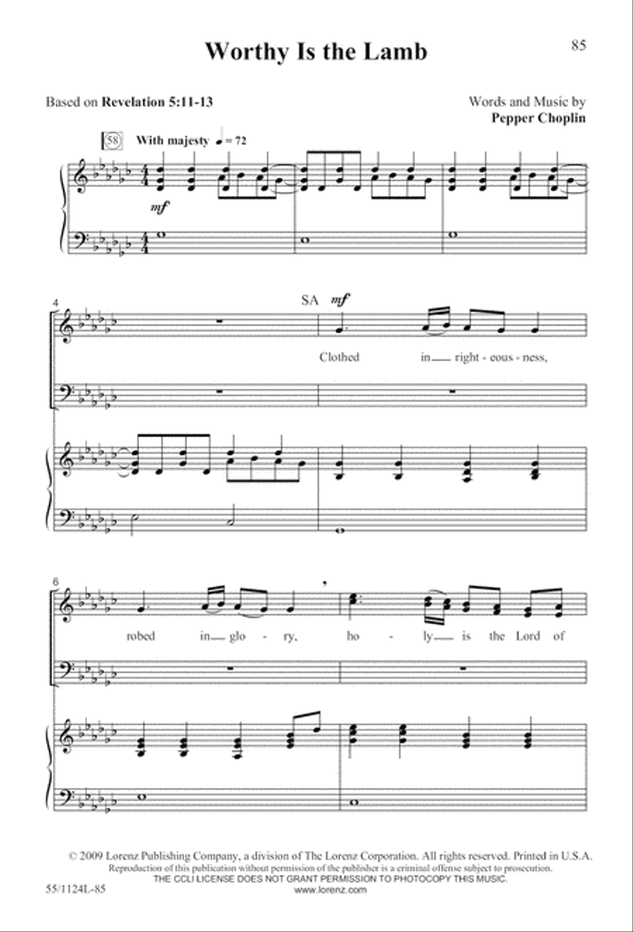 Come, Touch the Robe (Digital Download) 3-Part scores gallery preview page 85