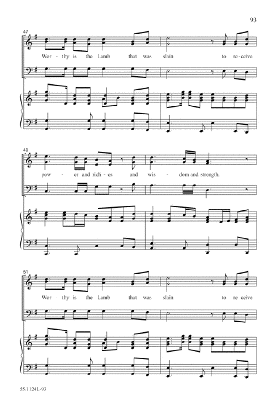 Come, Touch the Robe (Digital Download) 3-Part scores gallery preview page 93