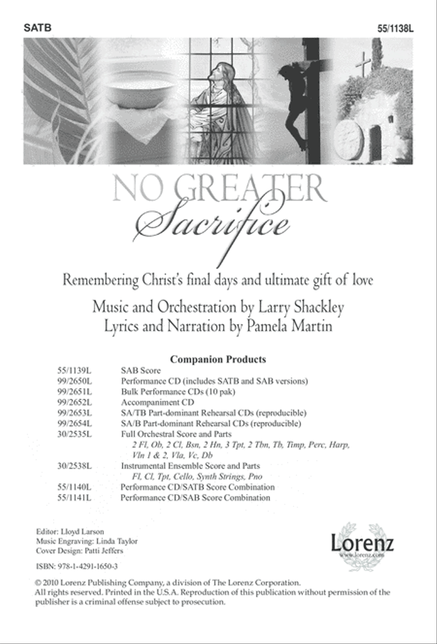 No Greater Sacrifice (Digital Download) 4-Part scores gallery preview page 1