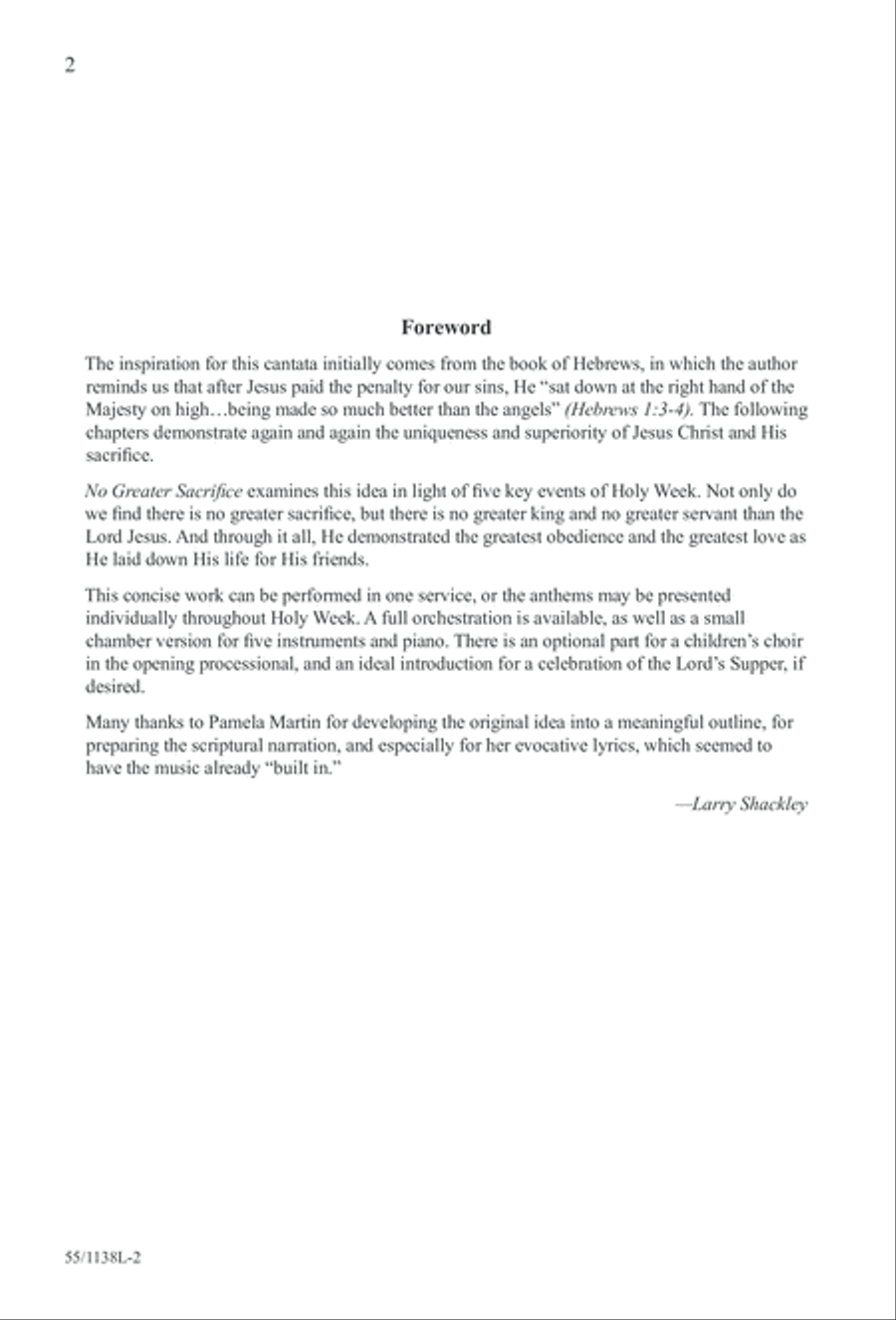 No Greater Sacrifice (Digital Download) 4-Part scores gallery preview page 2