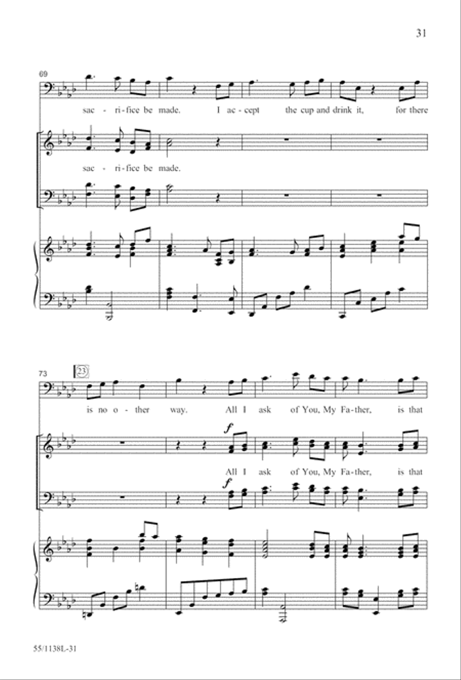 No Greater Sacrifice (Digital Download) 4-Part scores gallery preview page 31