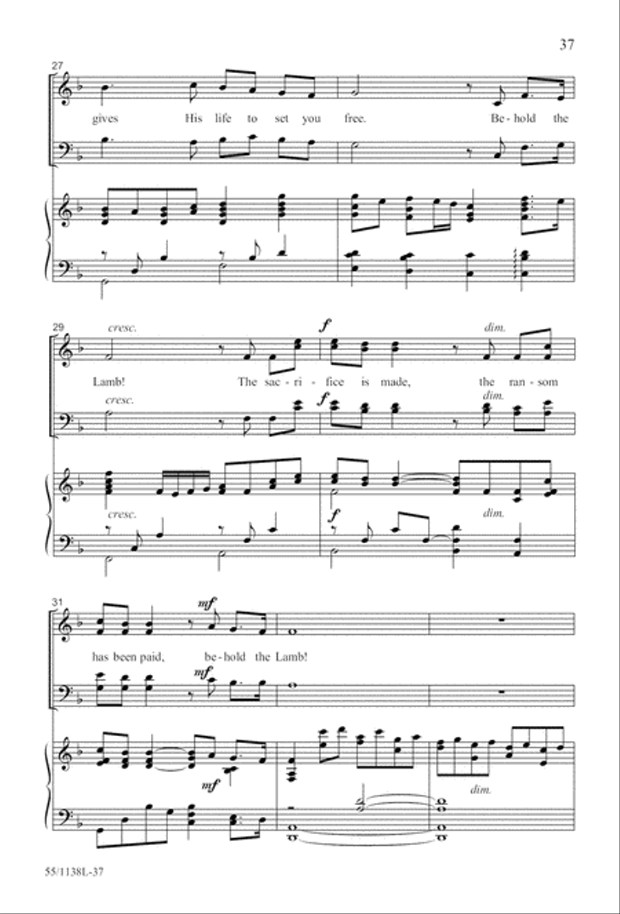 No Greater Sacrifice (Digital Download) 4-Part scores gallery preview page 37