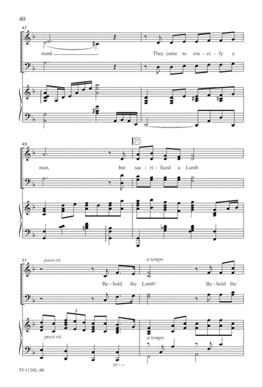 No Greater Sacrifice (Digital Download) 4-Part scores gallery preview page 40