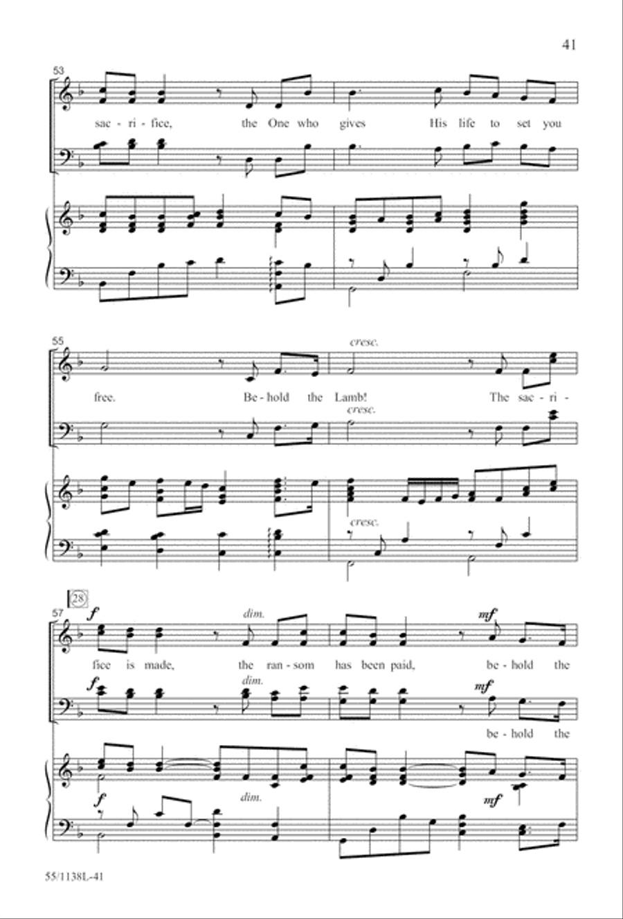 No Greater Sacrifice (Digital Download) 4-Part scores gallery preview page 41