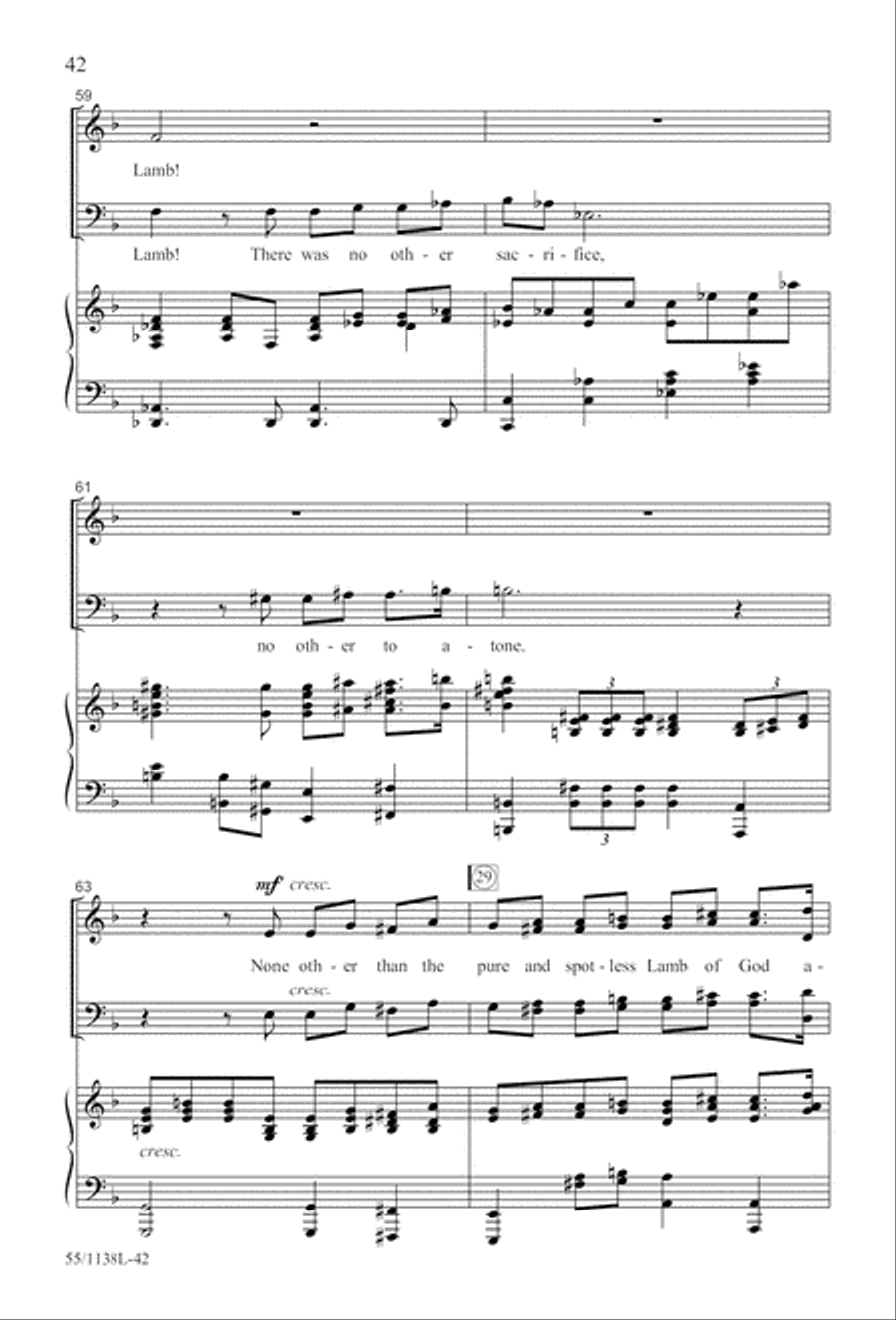 No Greater Sacrifice (Digital Download) 4-Part scores gallery preview page 42