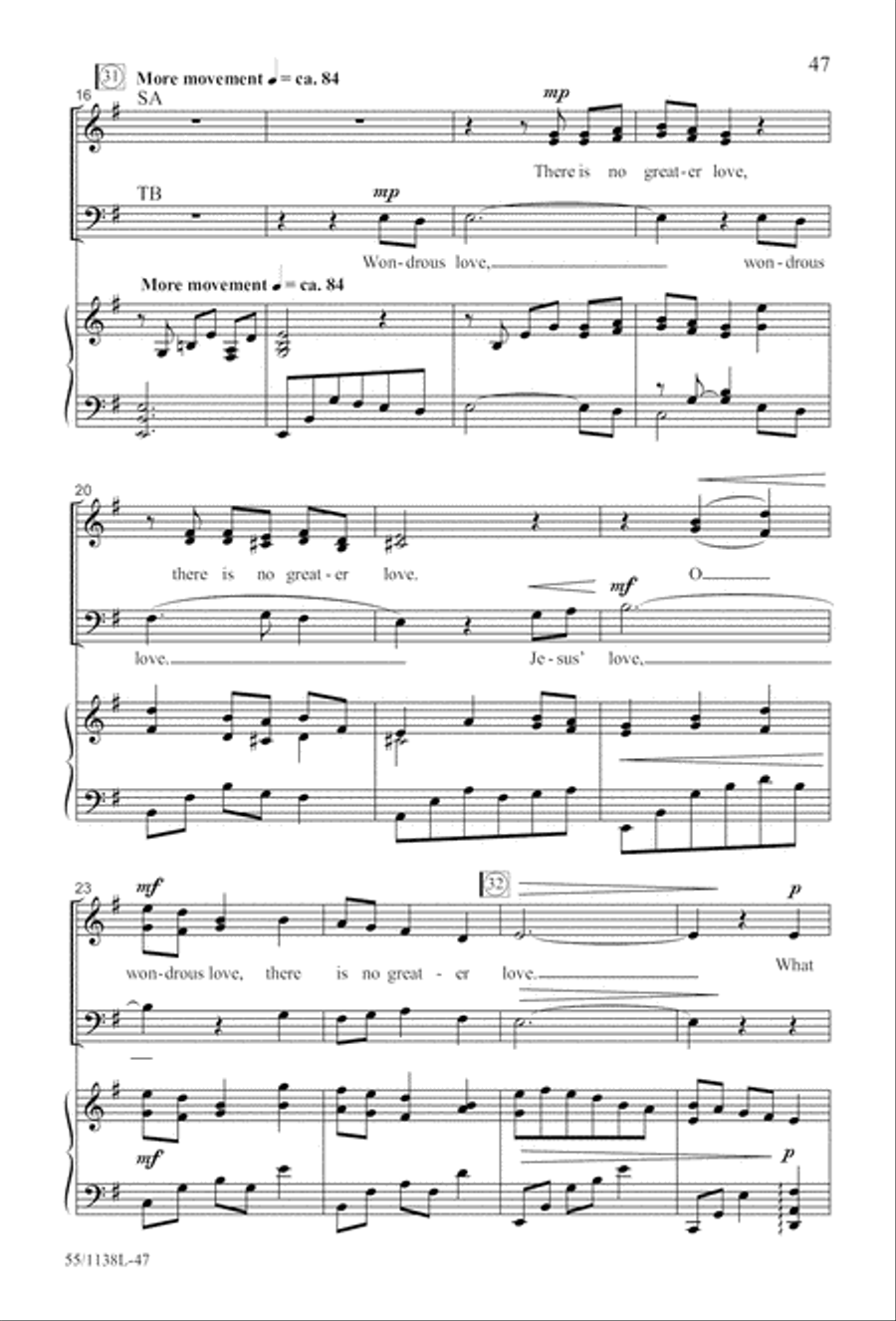 No Greater Sacrifice (Digital Download) 4-Part scores gallery preview page 47