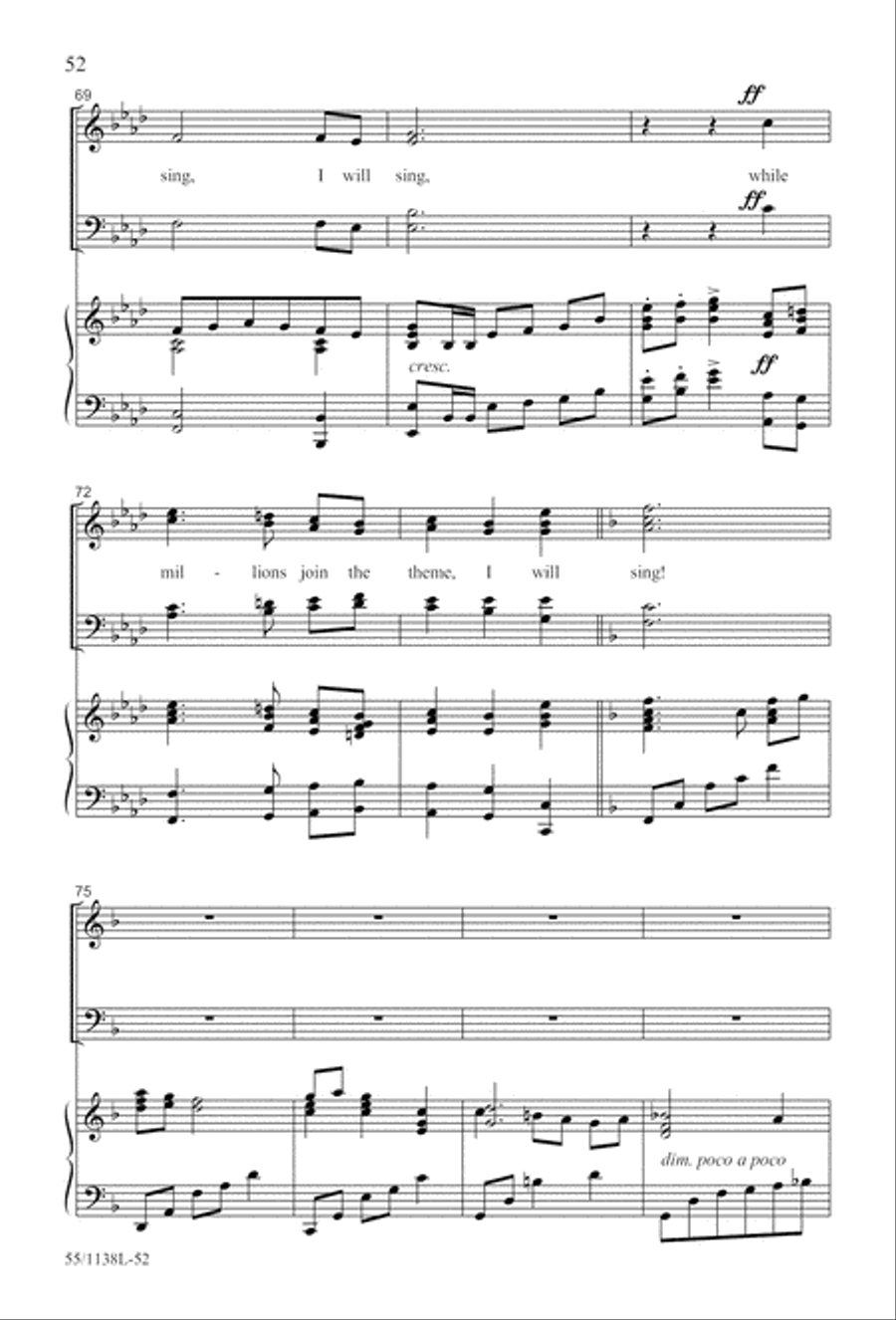 No Greater Sacrifice (Digital Download) 4-Part scores gallery preview page 52