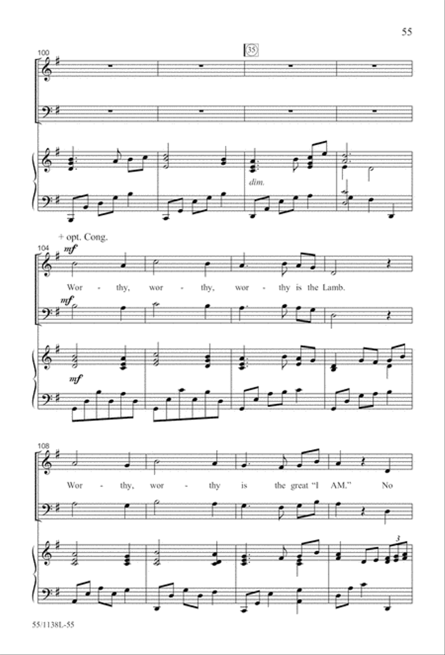 No Greater Sacrifice (Digital Download) 4-Part scores gallery preview page 55