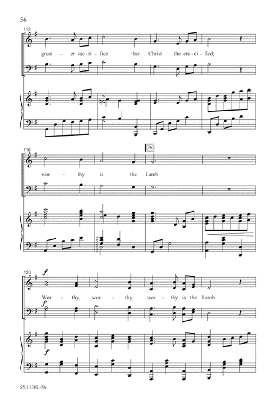 No Greater Sacrifice (Digital Download) 4-Part scores gallery preview page 56