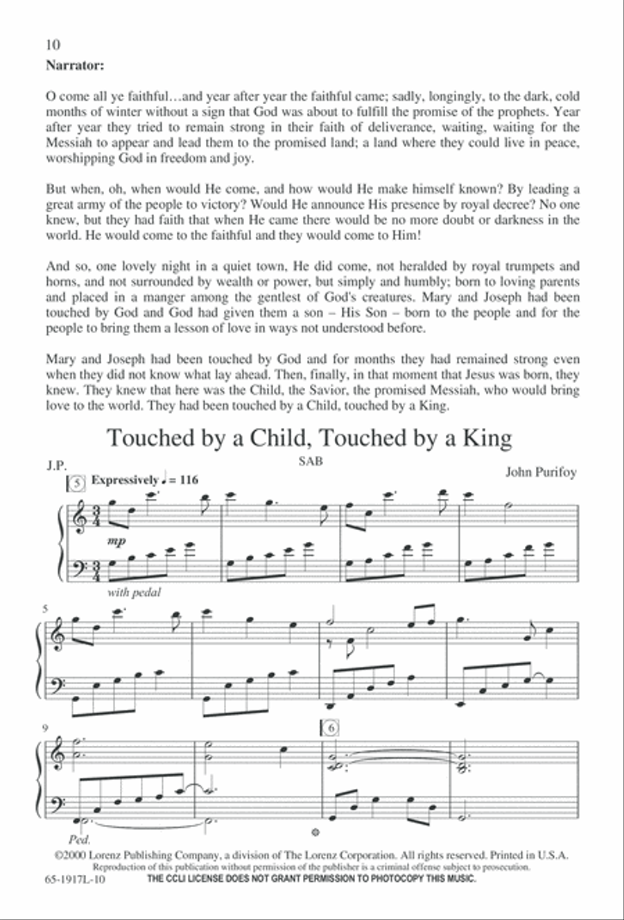 Touched by a Child, Touched by a King (Digital Download) 3-Part scores gallery preview page 10