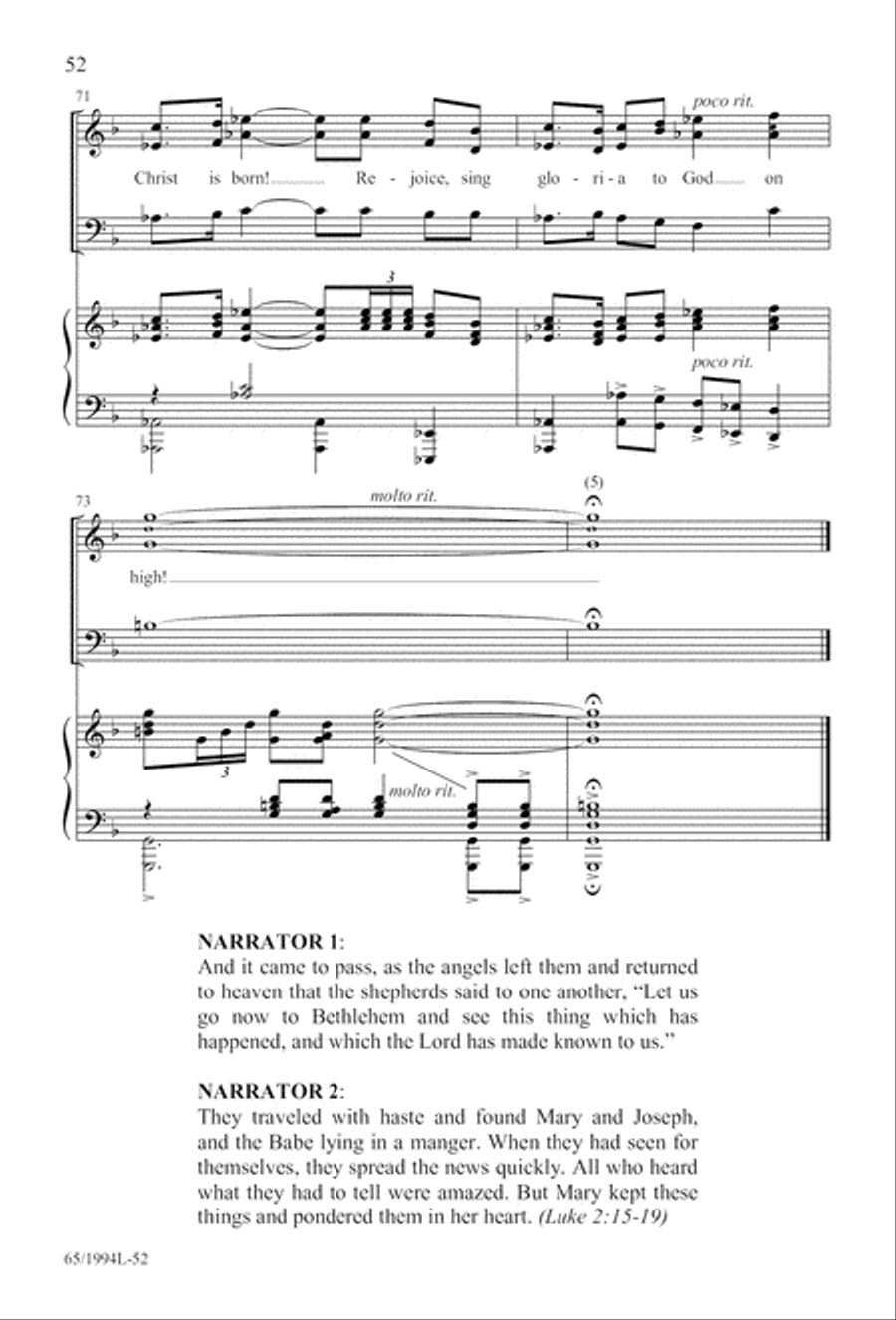 And Glory Shone Around (Digital Download) SAB scores gallery preview page 52