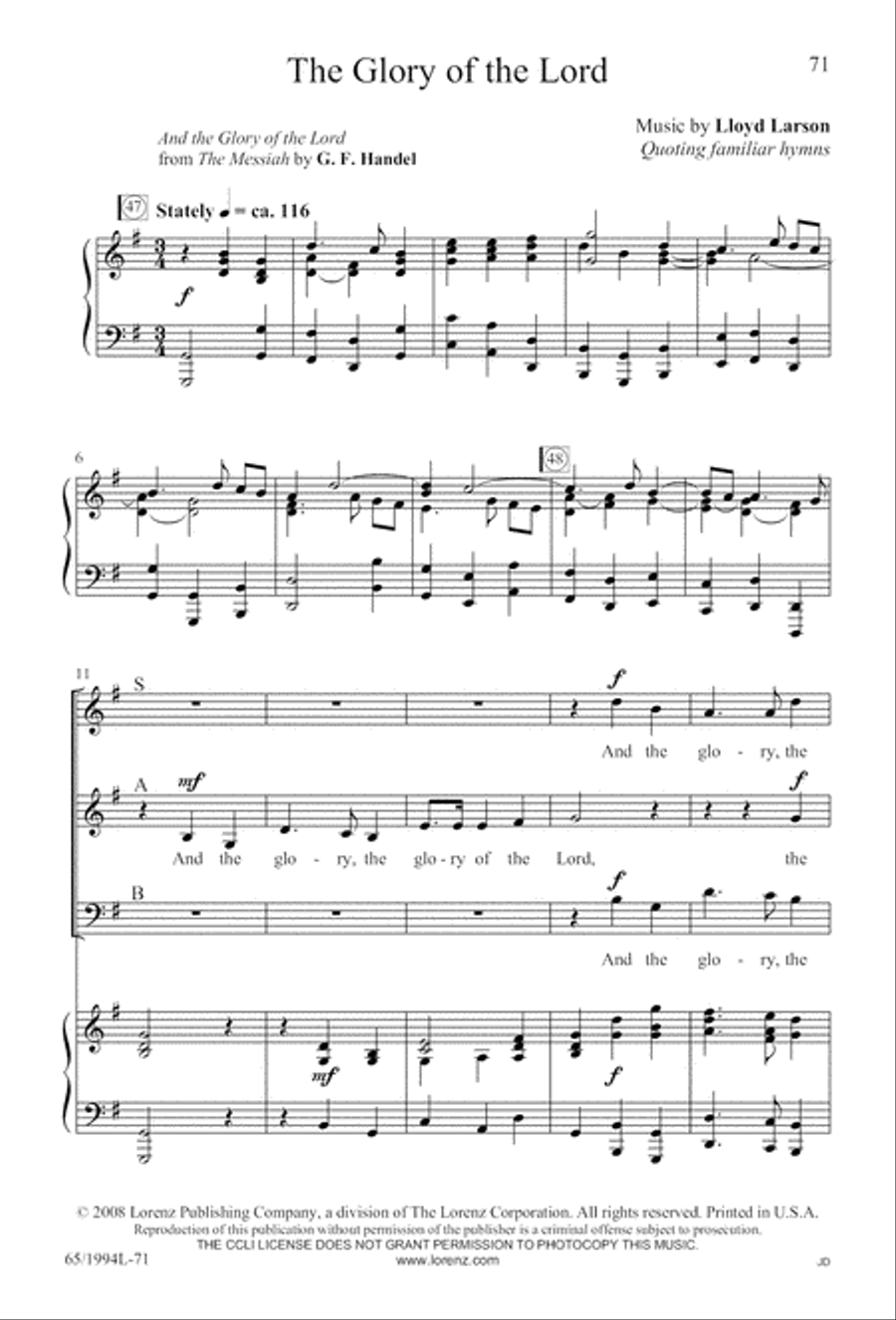 And Glory Shone Around (Digital Download) SAB scores gallery preview page 71
