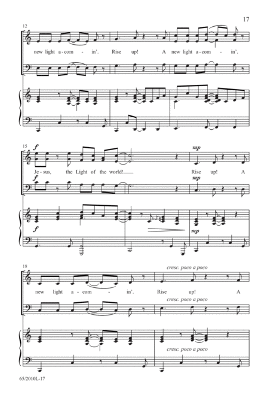 Rise Up! A New Light A-Comin' (Digital Download) 3-Part scores gallery preview page 17