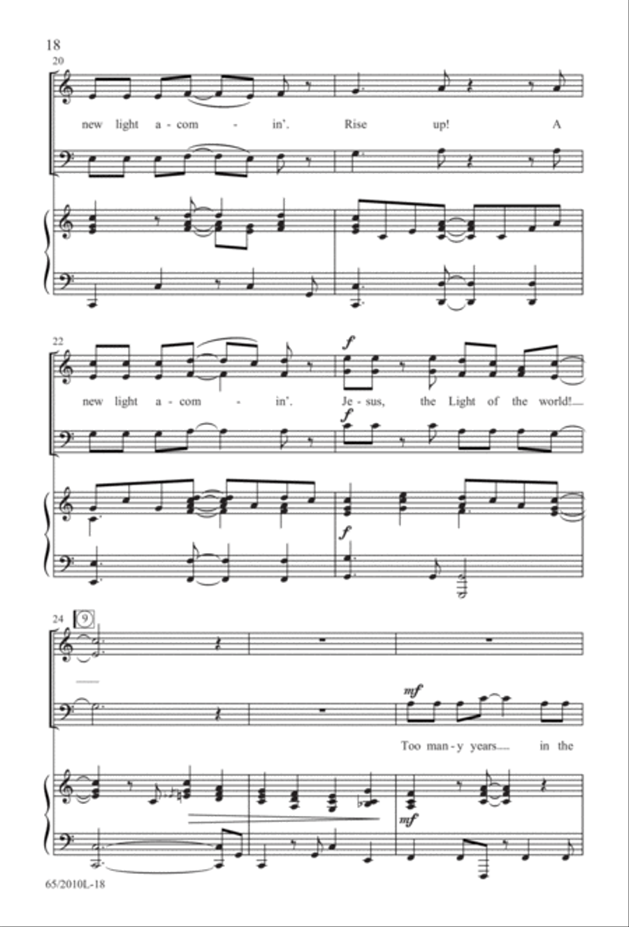 Rise Up! A New Light A-Comin' (Digital Download) 3-Part scores gallery preview page 18