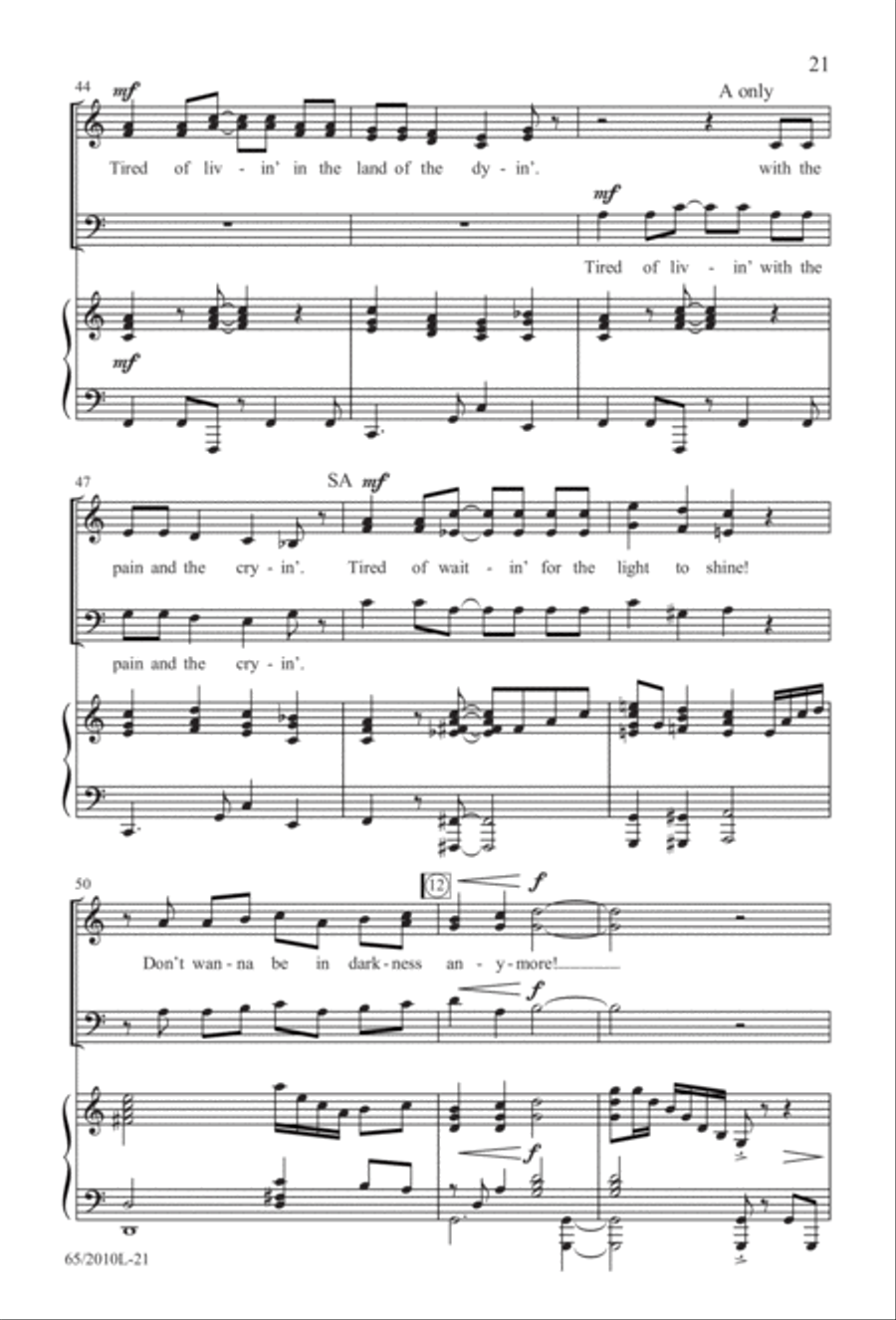 Rise Up! A New Light A-Comin' (Digital Download) 3-Part scores gallery preview page 21