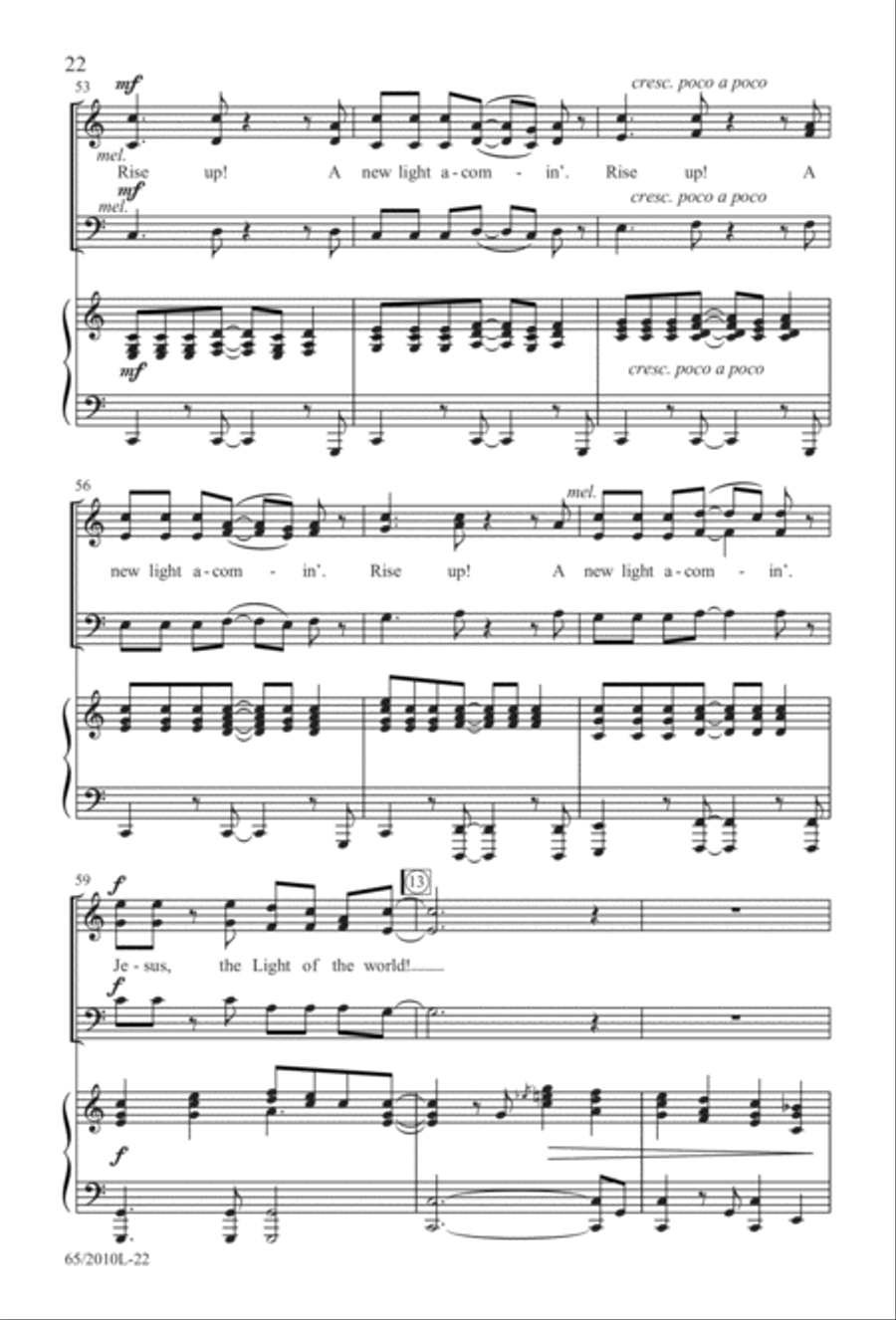 Rise Up! A New Light A-Comin' (Digital Download) 3-Part scores gallery preview page 22