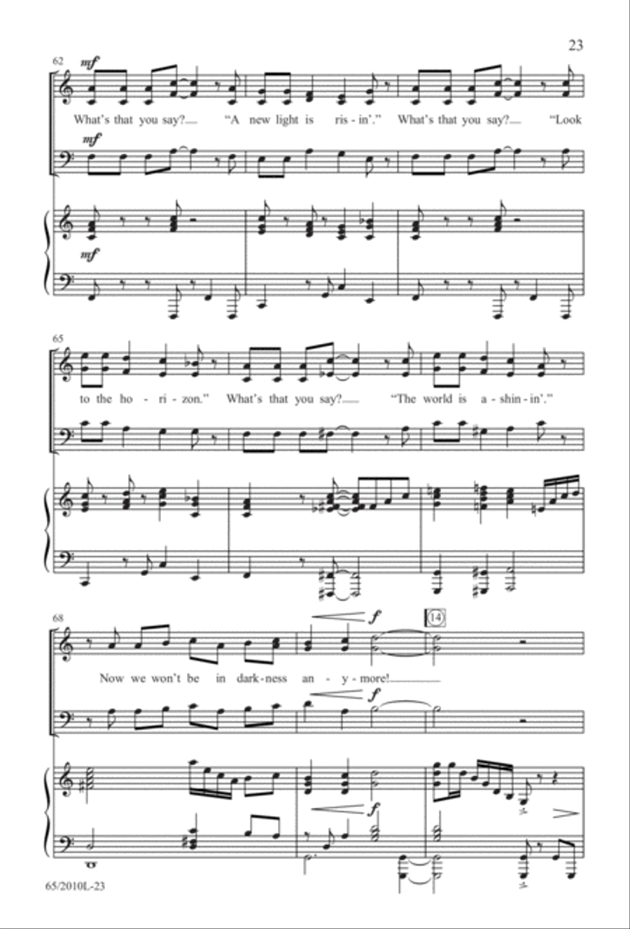 Rise Up! A New Light A-Comin' (Digital Download) 3-Part scores gallery preview page 23
