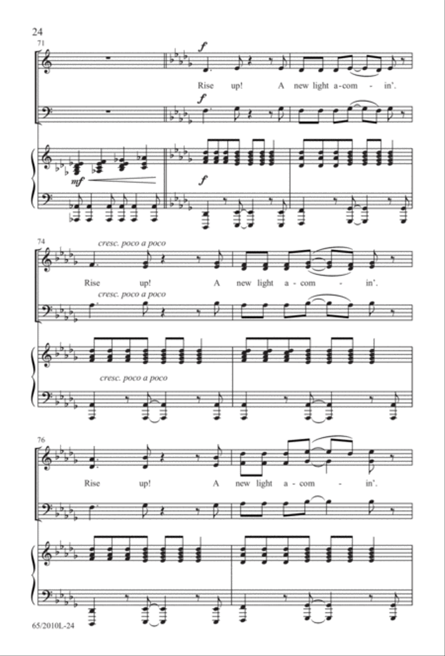 Rise Up! A New Light A-Comin' (Digital Download) 3-Part scores gallery preview page 24