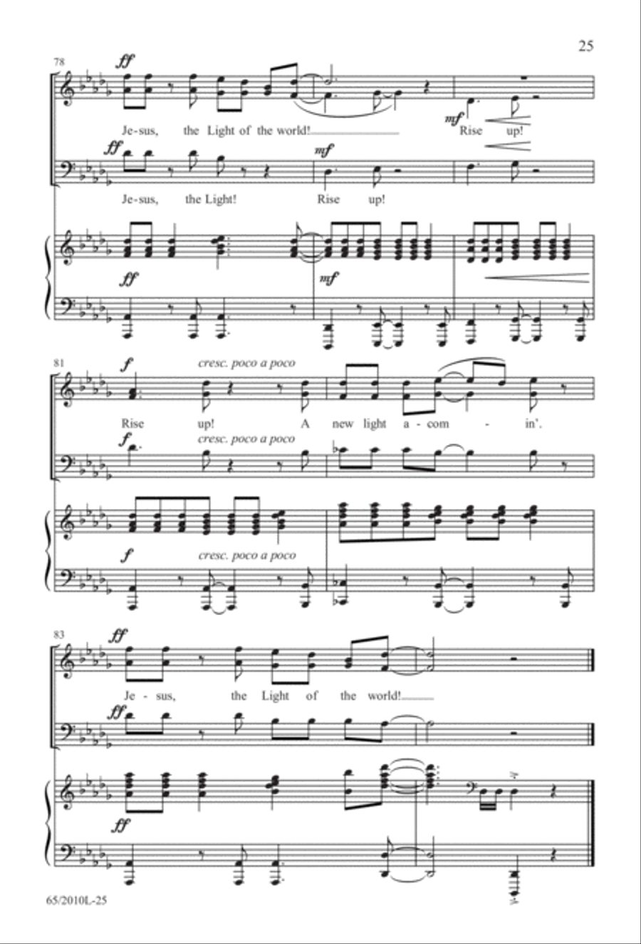 Rise Up! A New Light A-Comin' (Digital Download) 3-Part scores gallery preview page 25