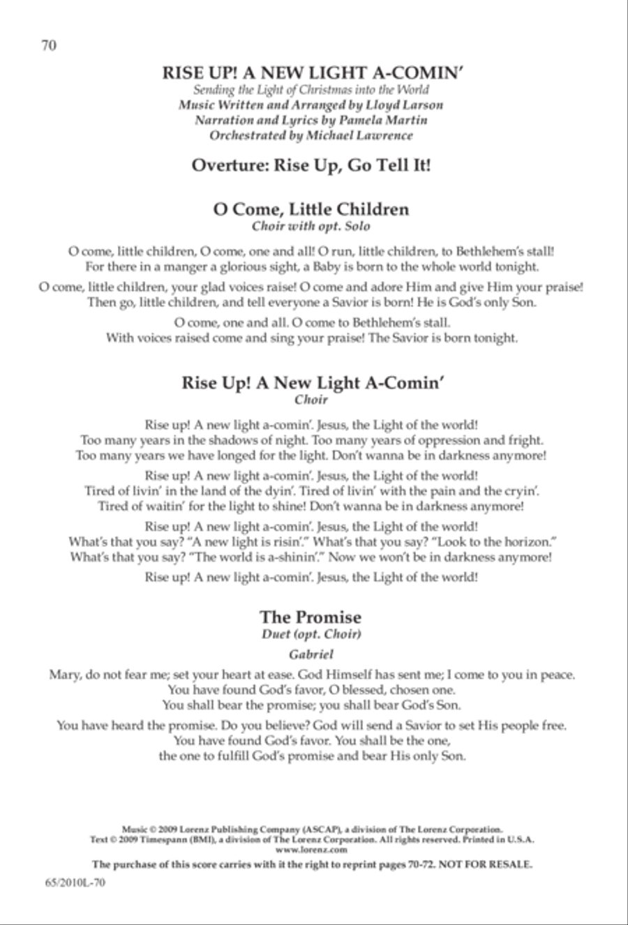 Rise Up! A New Light A-Comin' (Digital Download) 3-Part scores gallery preview page 70