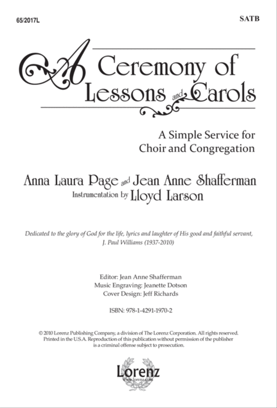 A Ceremony of Lessons and Carols (Digital Download) 4-Part scores gallery preview page 1