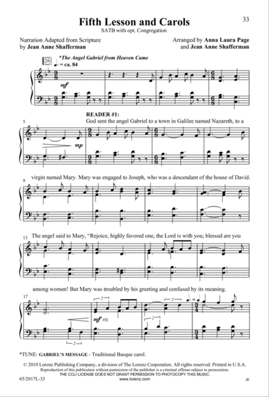 A Ceremony of Lessons and Carols (Digital Download) 4-Part scores gallery preview page 33