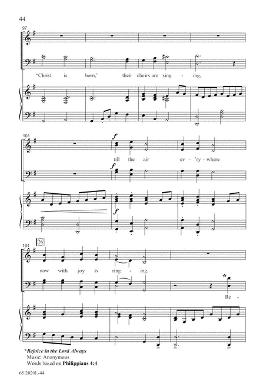 Follow the Star, Follow the King (Digital Download) 4-Part scores gallery preview page 44