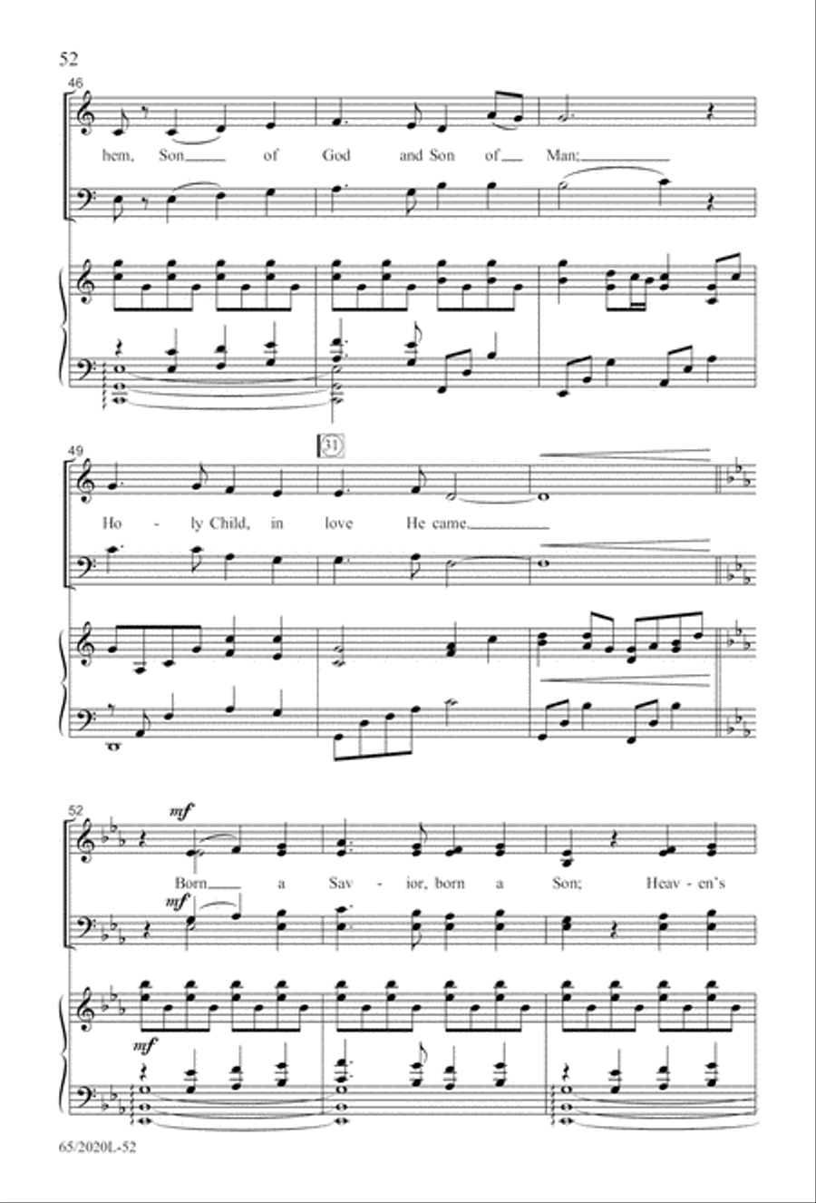 Follow the Star, Follow the King (Digital Download) 4-Part scores gallery preview page 52