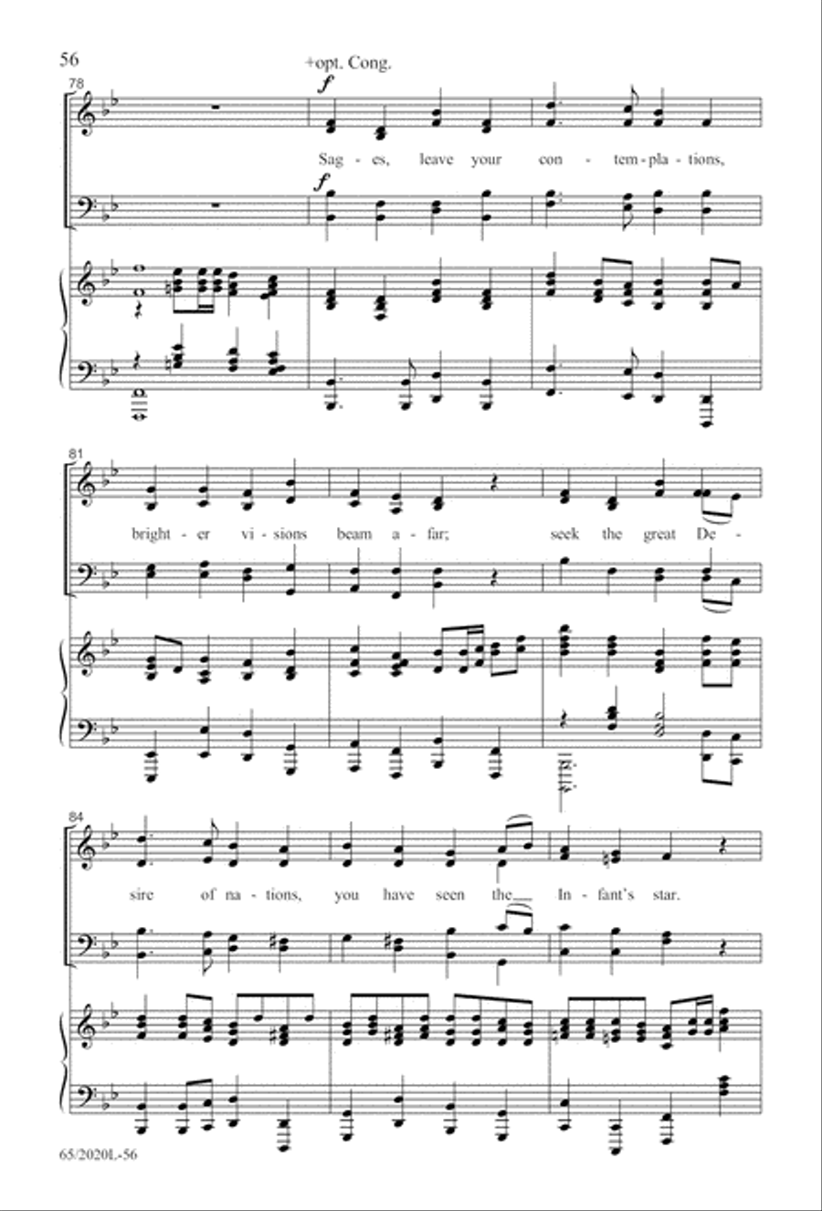 Follow the Star, Follow the King (Digital Download) 4-Part scores gallery preview page 56