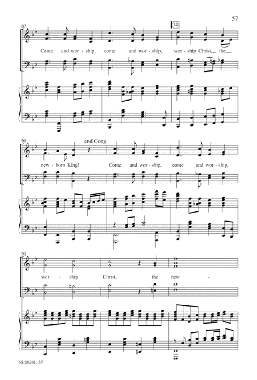 Follow the Star, Follow the King (Digital Download) 4-Part scores gallery preview page 57