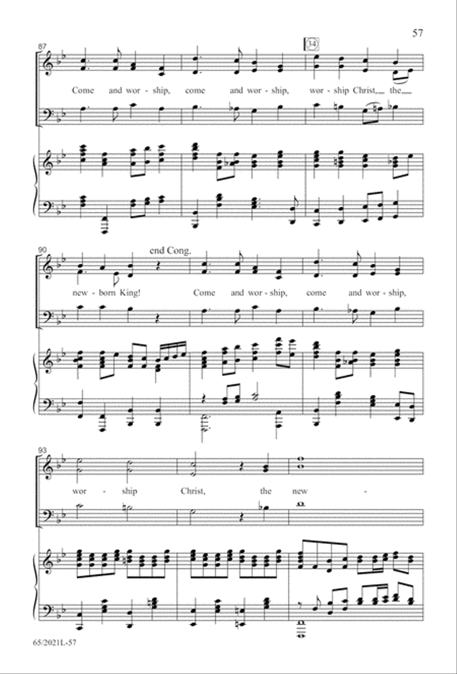 Follow the Star, Follow the King (Digital Download) 3-Part scores gallery preview page 57