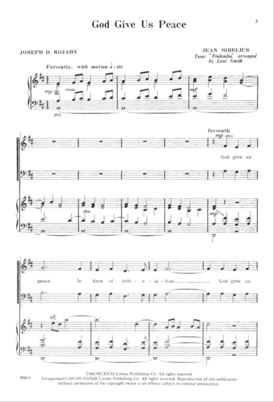 God Give Us Peace (Digital Download) 3-Part scores gallery preview page 3