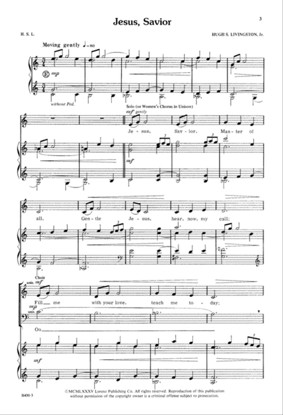 Jesus Savior (Digital Download) 4-Part scores gallery preview page 3