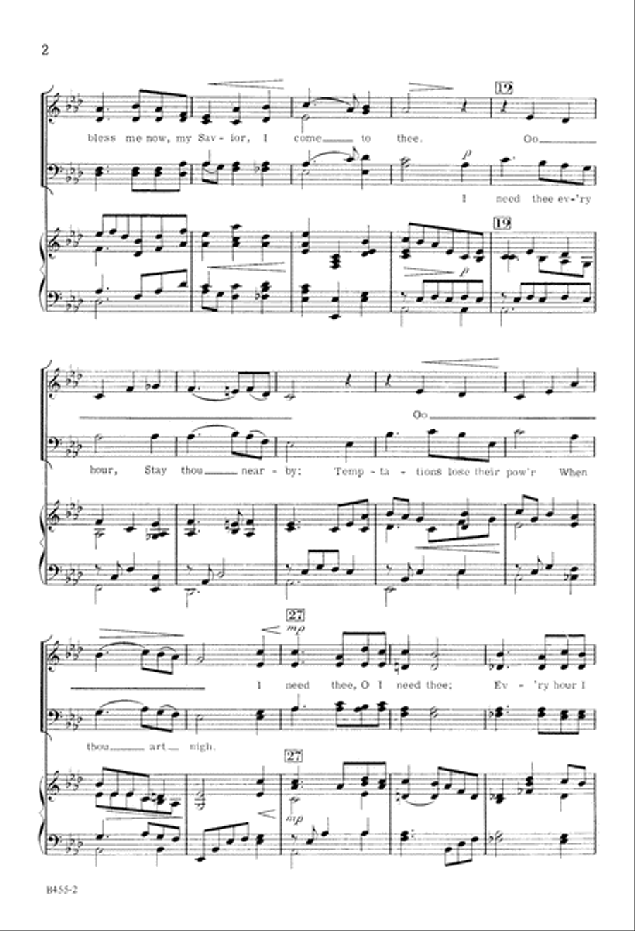 I Need Thee Every Hour (Digital Download) 4-Part scores gallery preview page 2