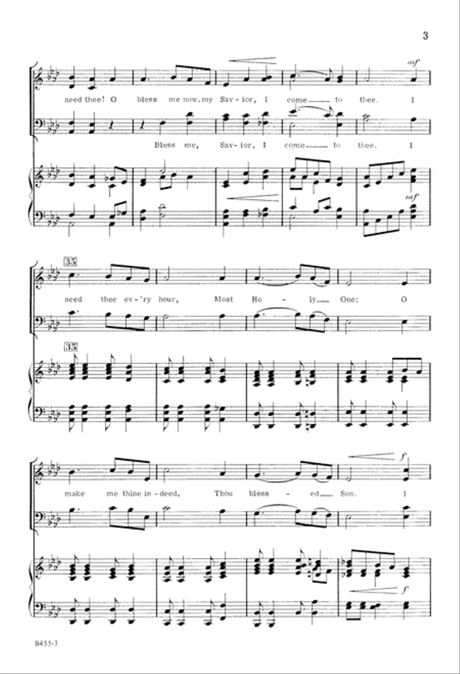 I Need Thee Every Hour (Digital Download) 4-Part scores gallery preview page 3