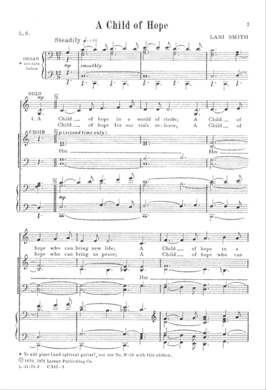 A Child of Hope (Digital Download) 4-Part scores gallery preview page 3