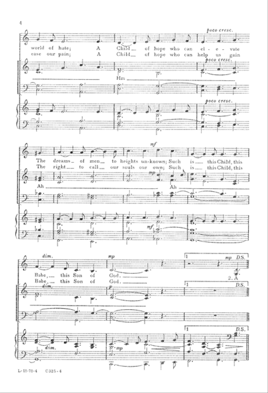 A Child of Hope (Digital Download) 4-Part scores gallery preview page 4