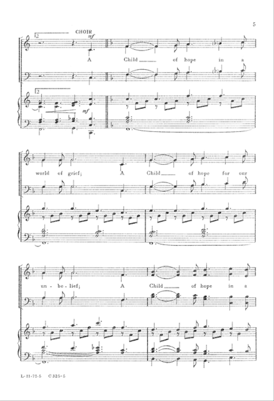 A Child of Hope (Digital Download) 4-Part scores gallery preview page 5