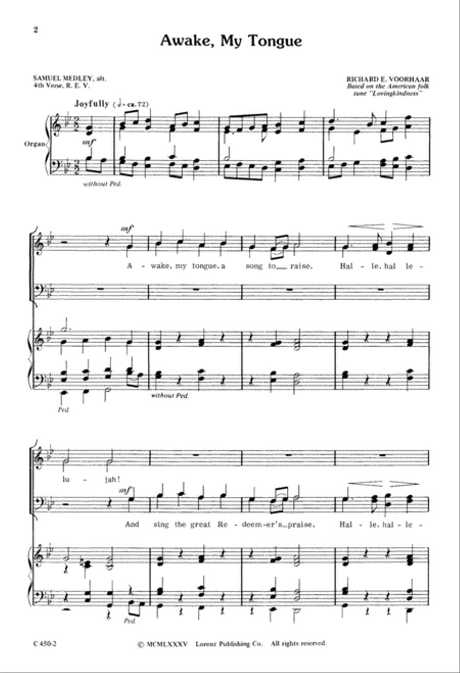 Awake, My Tongue (Digital Download) 4-Part scores gallery preview page 2