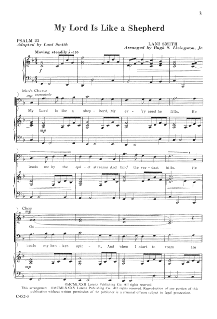 My Lord is Like a Shepherd (Digital Download) 4-Part scores gallery preview page 3